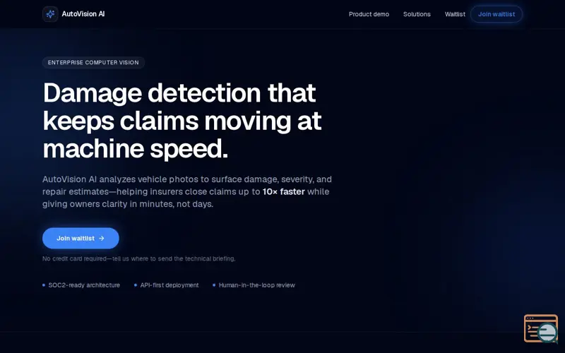 Screenshot of AutoVision AI-Vehicle Damage Assessment