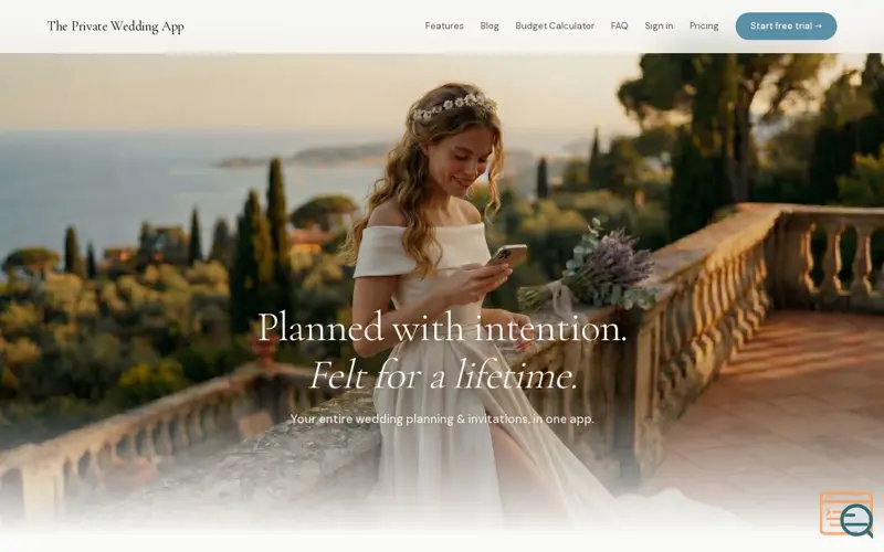 Screenshot of The Private Wedding App