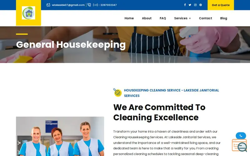 Screenshot of Certified Housekeeping Cleaning Services