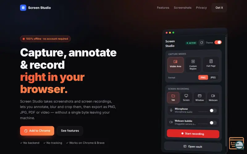 Screenshot of Screen Studio 
