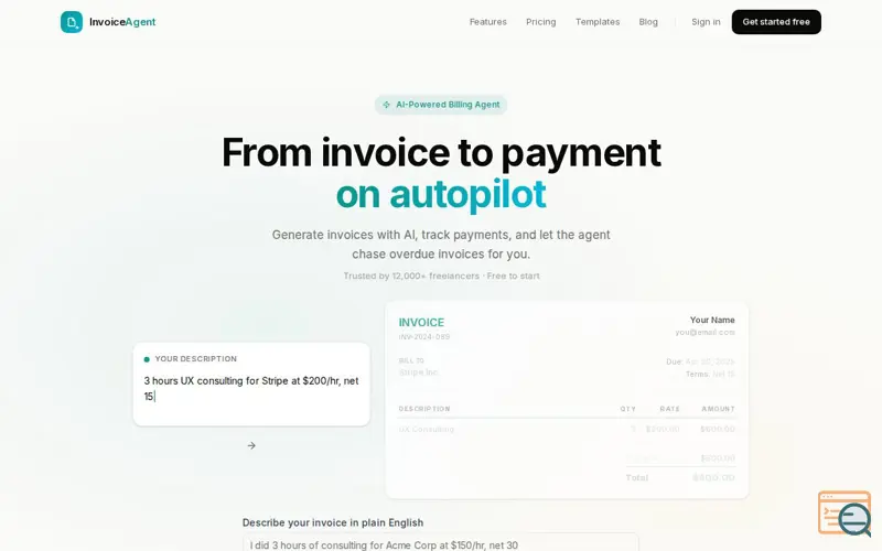 Screenshot of InvoiceAgent