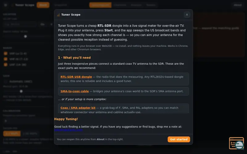 Screenshot of Tunerscope