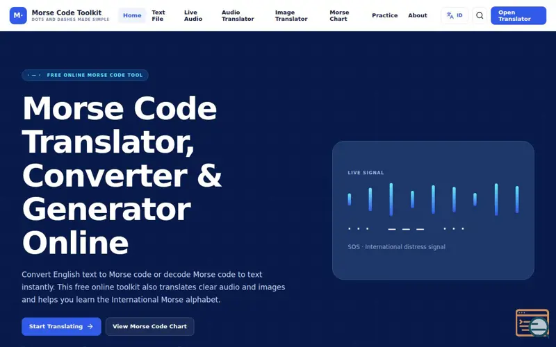 Screenshot of Free Morse Code Translator, Converter & Generator Online