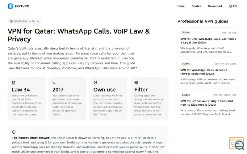 Screenshot of FortVPN
