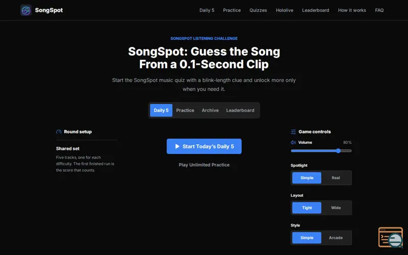 Screenshot of SongSpot