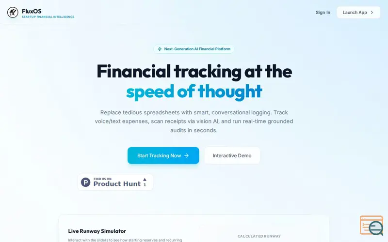 Screenshot of FluxOS