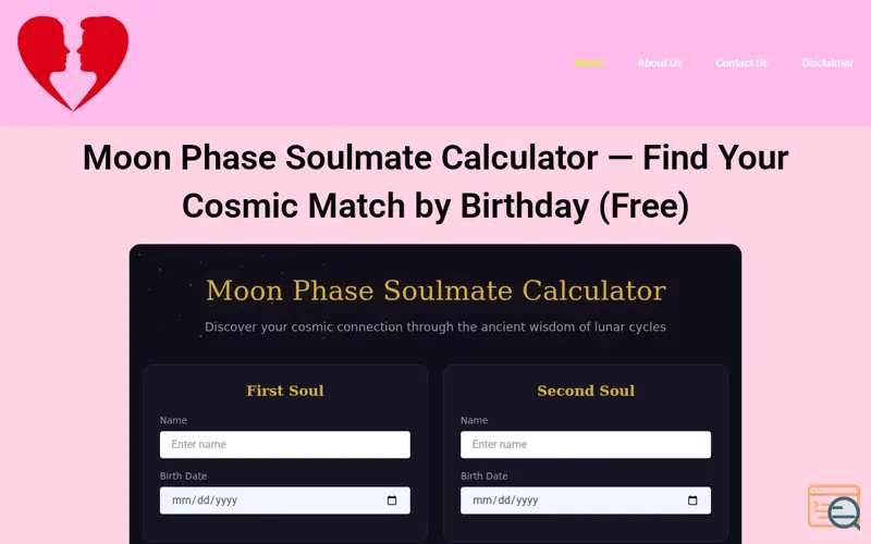 Screenshot of moon-phase-soulmate.com