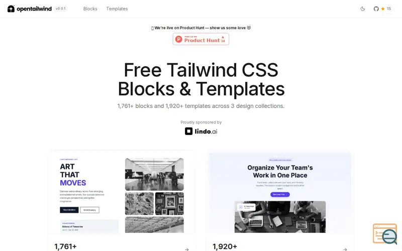 Screenshot of OpenTailwind