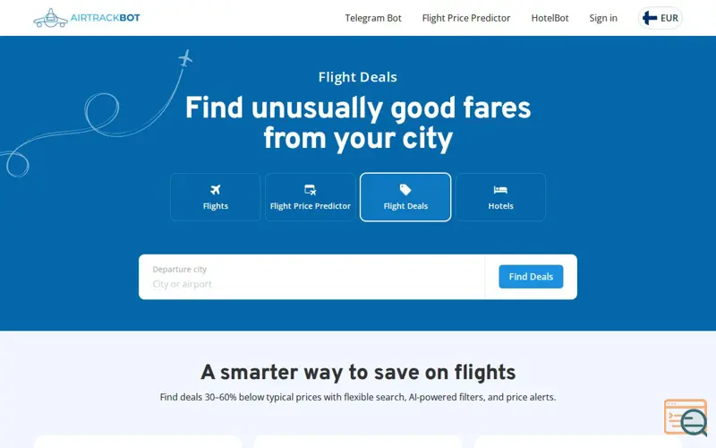 Screenshot of AirTrackBot • Flight Deals