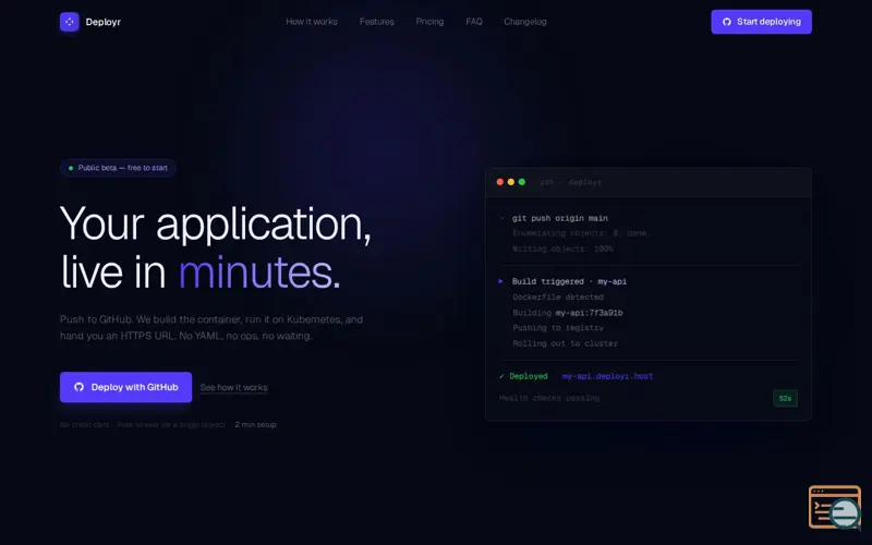 Screenshot of Deployr