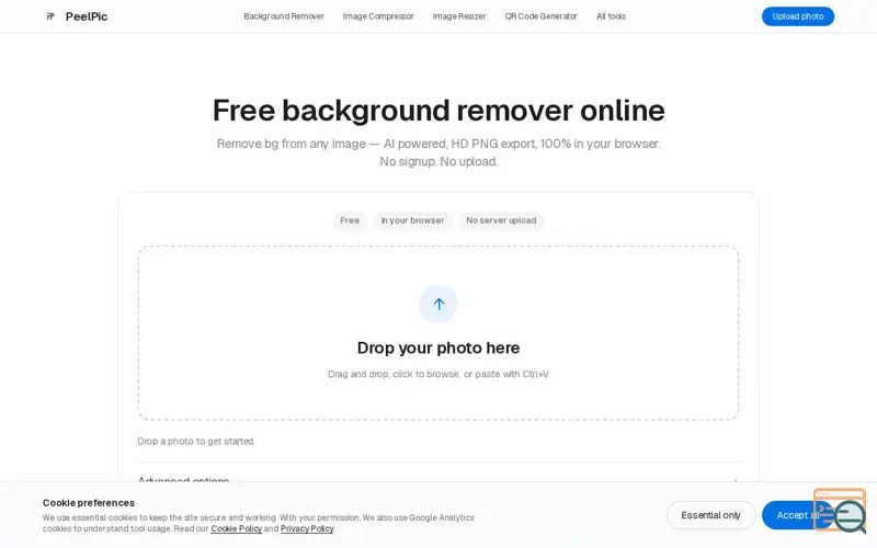 Screenshot of PeelPic