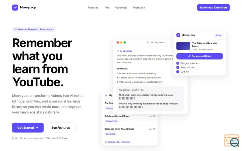 Screenshot of MemryLoop