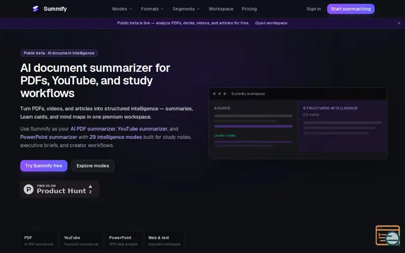 Screenshot of Summify