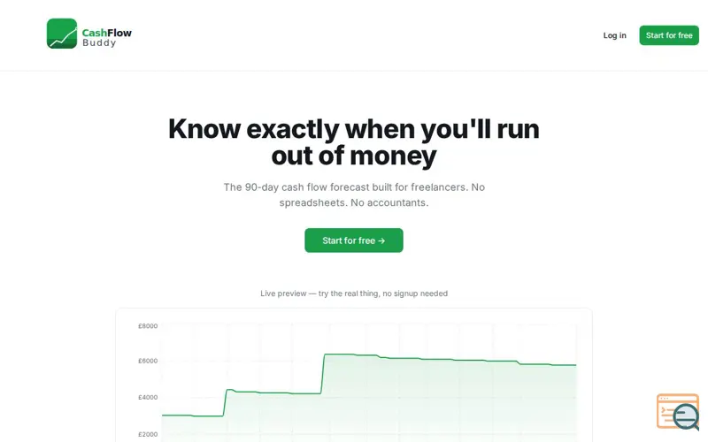 Screenshot of CashFlowBud 