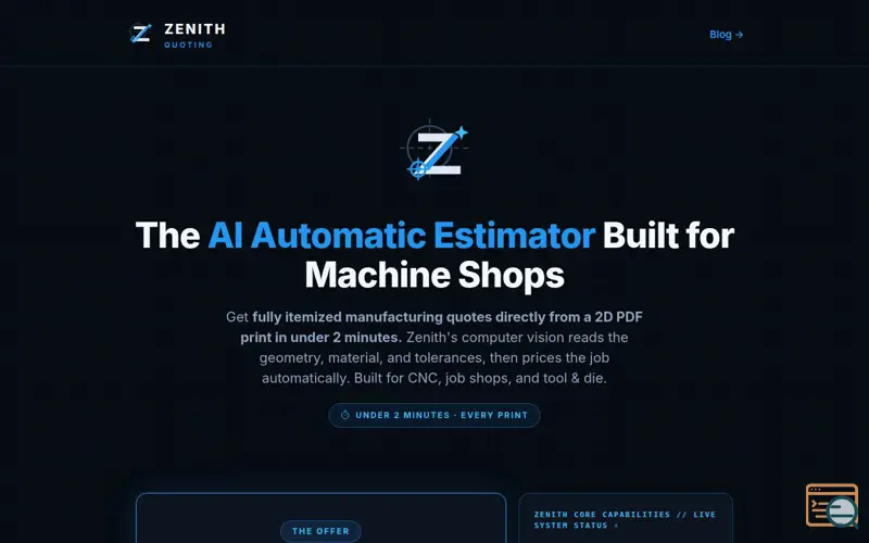 Screenshot of Zenith Quoting