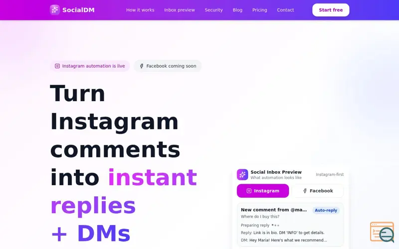 Screenshot of SocialDM