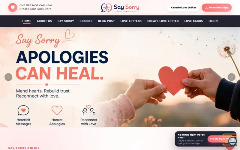 Screenshot of SaySorry.in