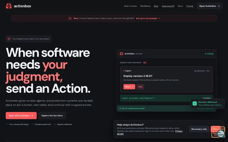 Screenshot of ActionBox