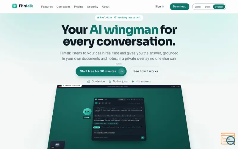 Screenshot of Flintalk