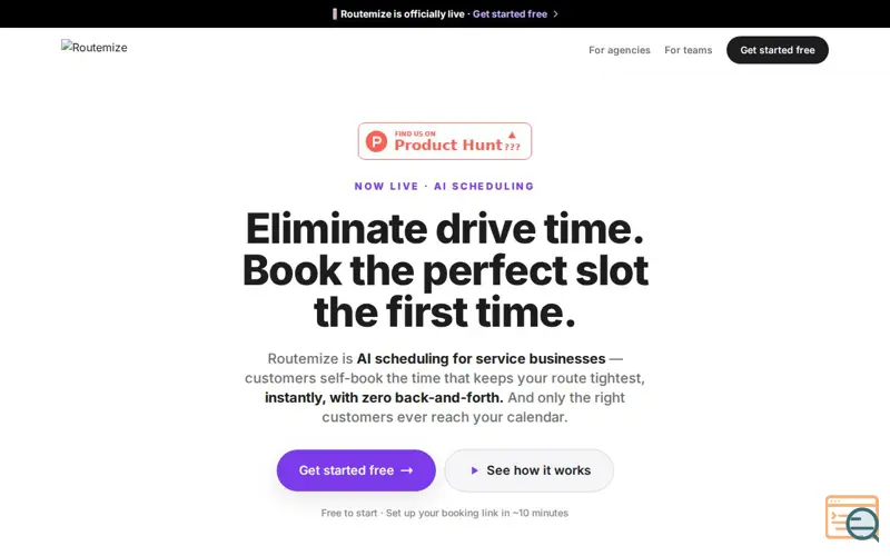 Screenshot of Routemize™