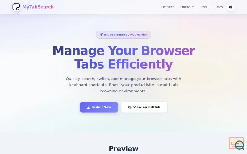Screenshot of MyTabSearch