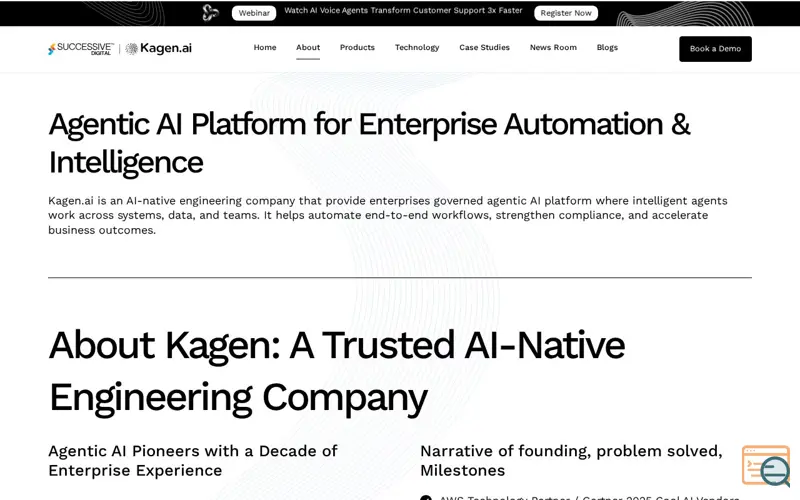 Screenshot of Kagen AI