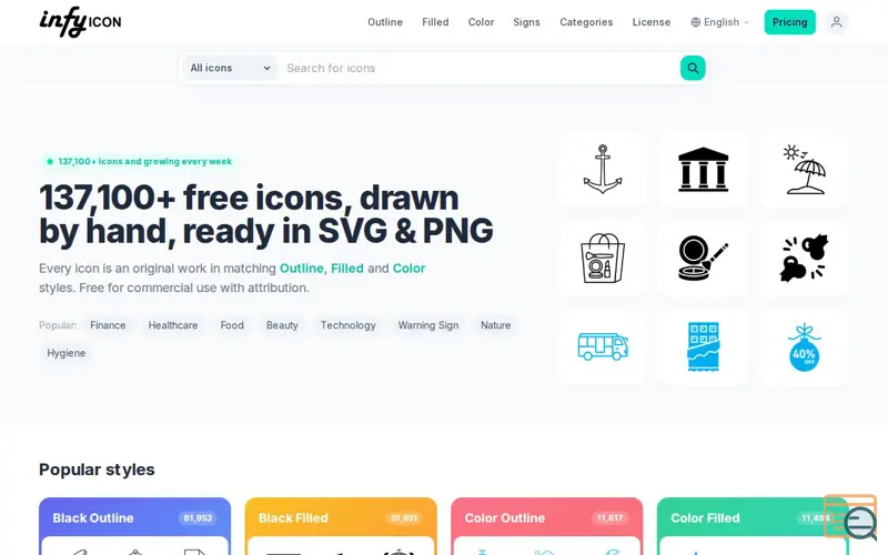 Screenshot of Infyicon