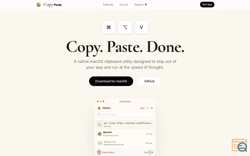 Screenshot of CopyPaste
