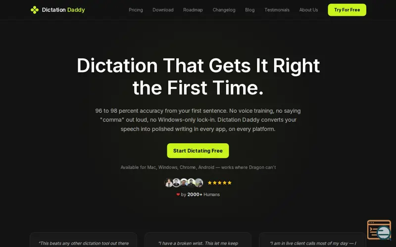 Screenshot of Dictation Daddy
