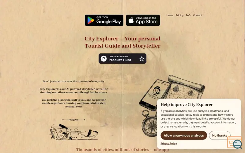 Screenshot of CityExplorer App