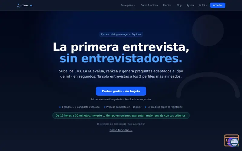 Screenshot of TalenIA