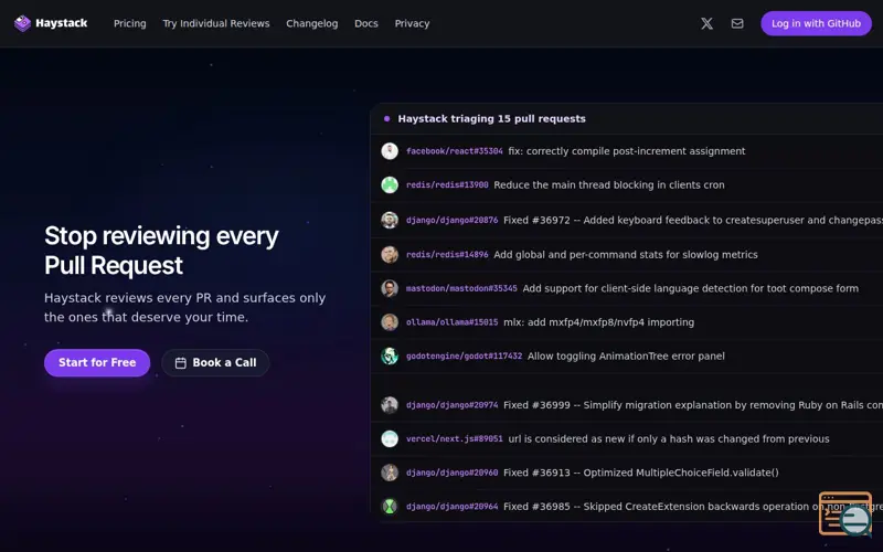 Screenshot of Haystack, a launch using Modal