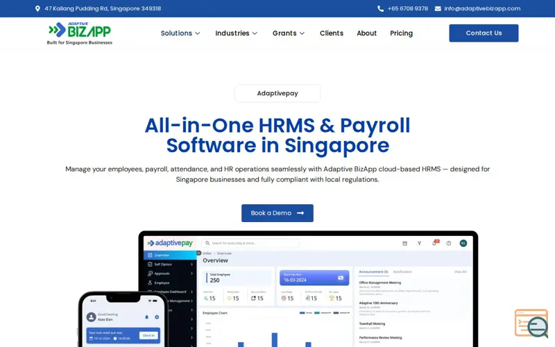 Screenshot of Adaptive HRMS