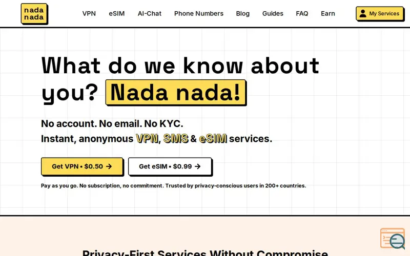 Screenshot of nadanada