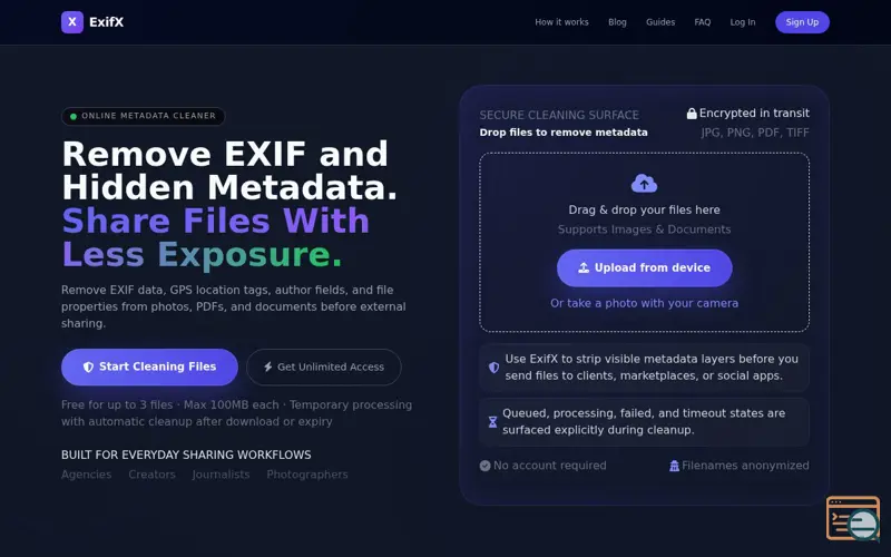 Screenshot of ExifX