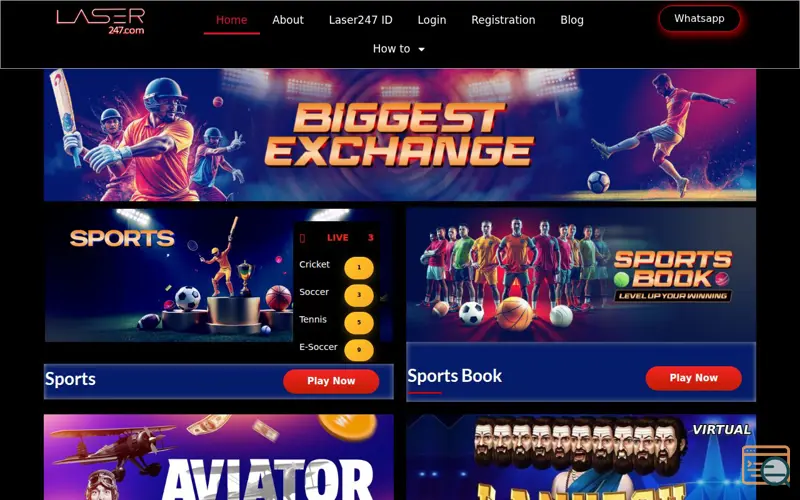 Screenshot of Laser247 – Sports Betting Platform