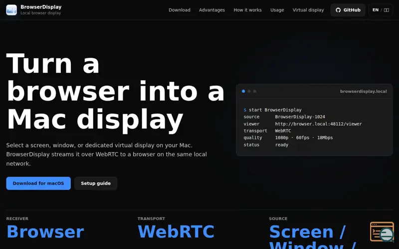 Screenshot of BrowserDisplay