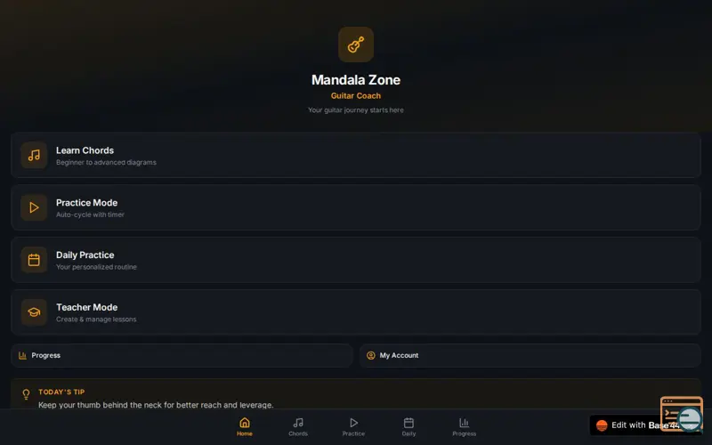 Screenshot of Mandala Zone Guitar Coach
