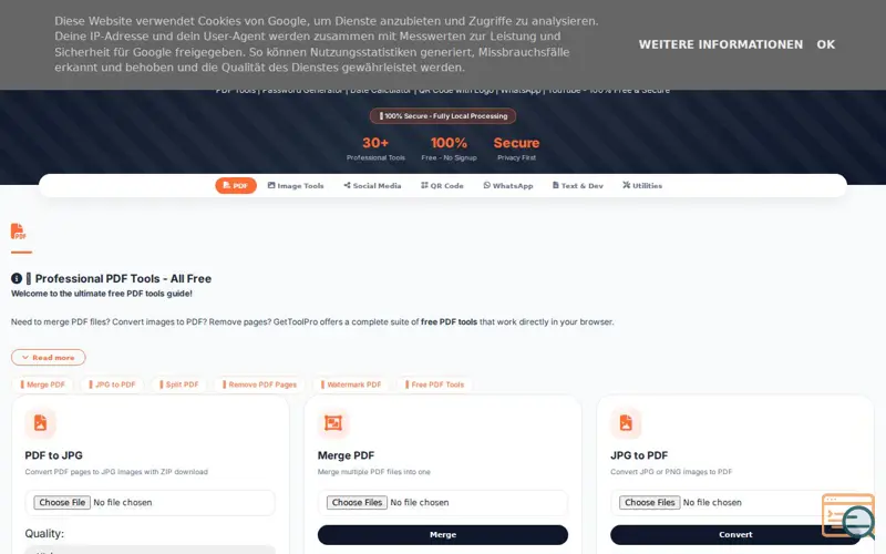 Screenshot of GetToolPro