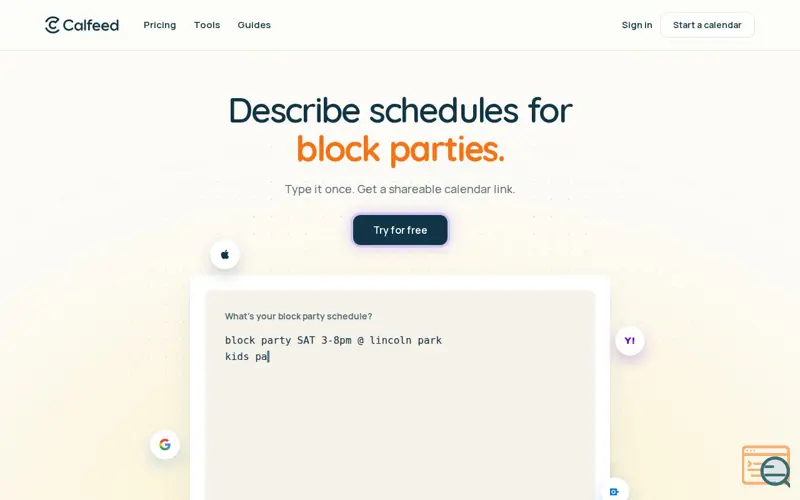 Screenshot of Calfeed