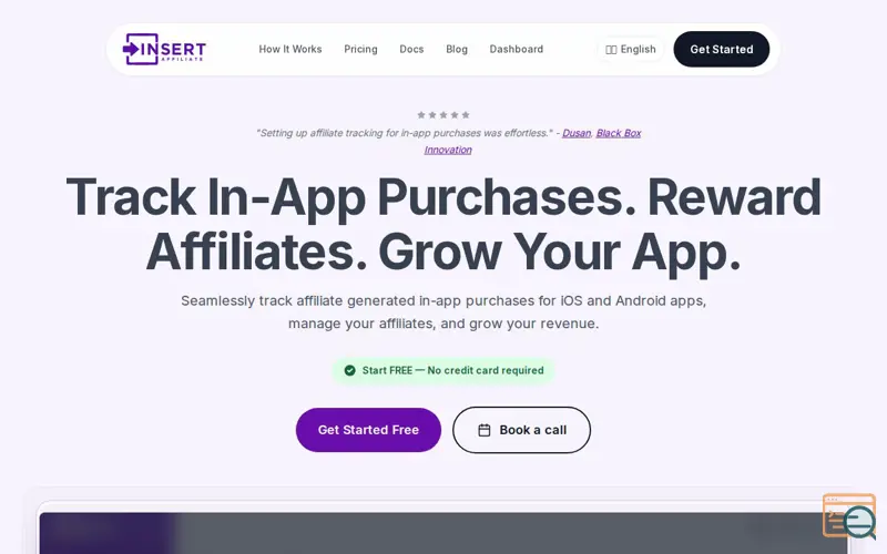 Screenshot of Insert Affiliate