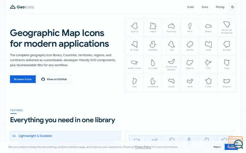 Screenshot of GeoIcons