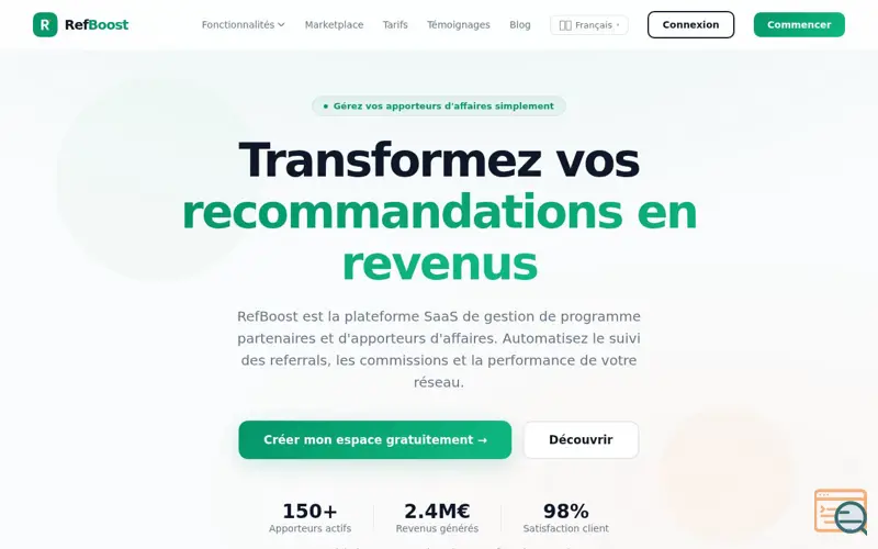Screenshot of RefBoost