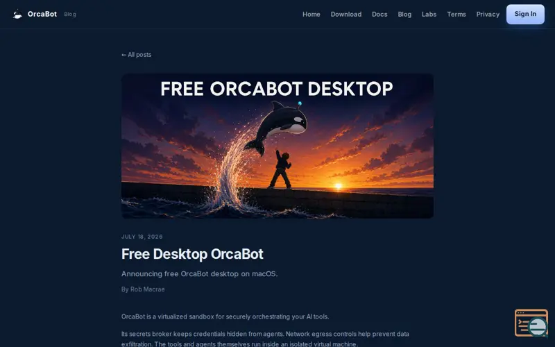 Screenshot of Free Desktop OrcaBot for macOS