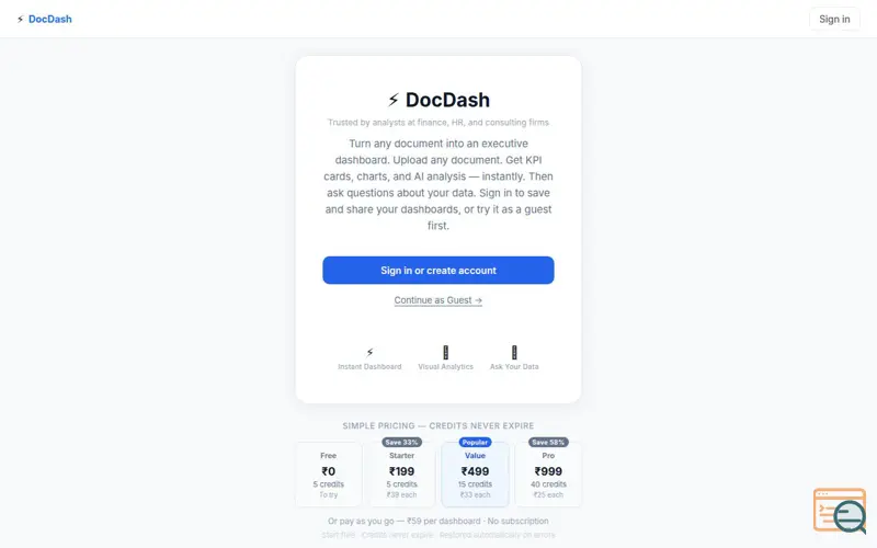 Screenshot of DocDash