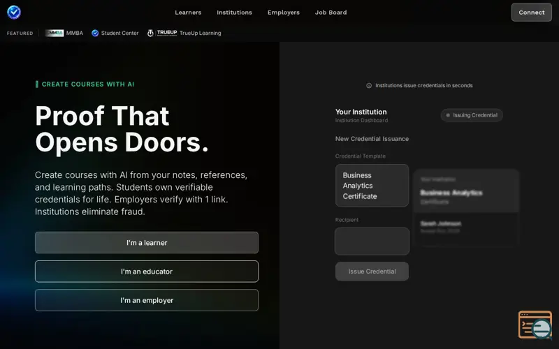 Screenshot of StudentCenter