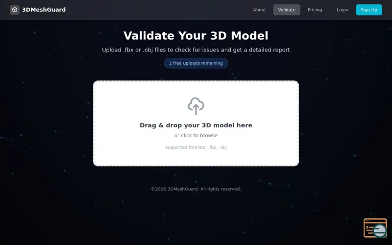 Screenshot of 3DMeshGuard