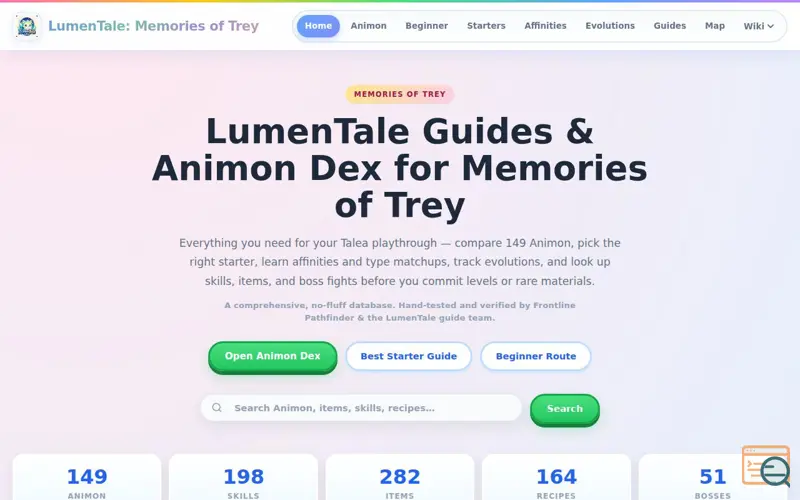 Screenshot of LumenTale Wiki