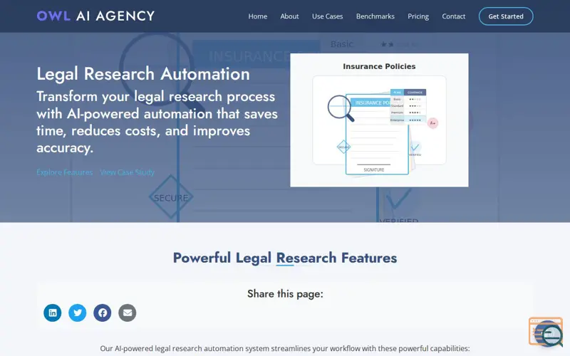 Screenshot of OWL AI Legal Research