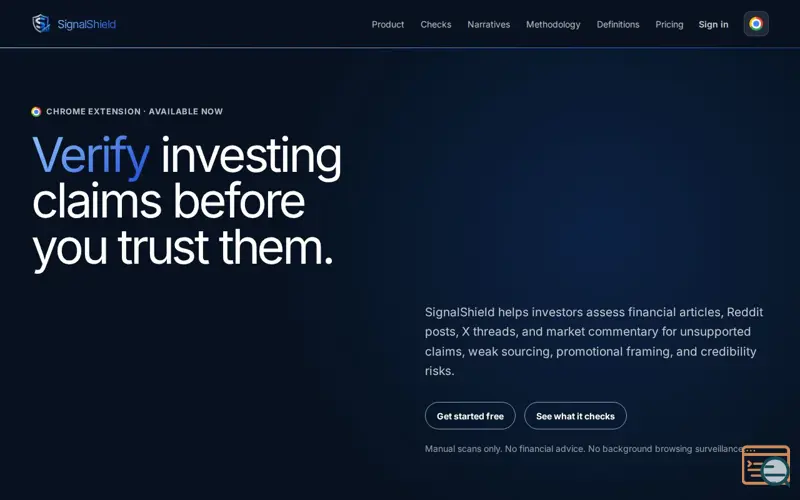 Screenshot of SignalShield